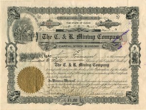 C. and R. Mining Co. - Stock Certificate